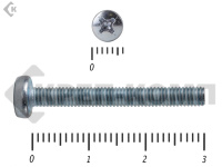 Винт полуцилиндрическая головка,цинк DIN7985 3х30 Фасовка (1000шт)