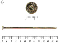 Саморезы Конструкционные, потай Torx, желтый цинк   8.0х240 мм (50 шт) 