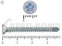 Саморез оконный со сверлом, Белый цинк, под автомат 3,9х38 Kn (7000шт)