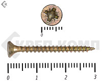 Саморез желтый цинк POZY  3х30 Фасовка (1500шт)