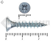 Саморез белый цинк POZY 4,5х25 Фасовка (1000шт)